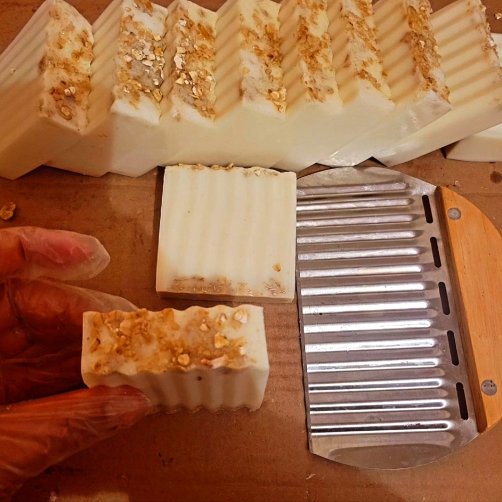 Natural Soap, home made with oatmeal, honey, shea butter, coconut oil, almond